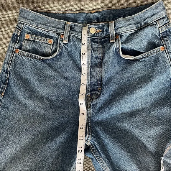 💗MUST GO free ship! Topshop Editor Ripped Straight Leg Jeans Mid Blue - Picture 5 of 9